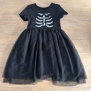 H&M | Black Skeleton Kids Costume Dress | 5-6T